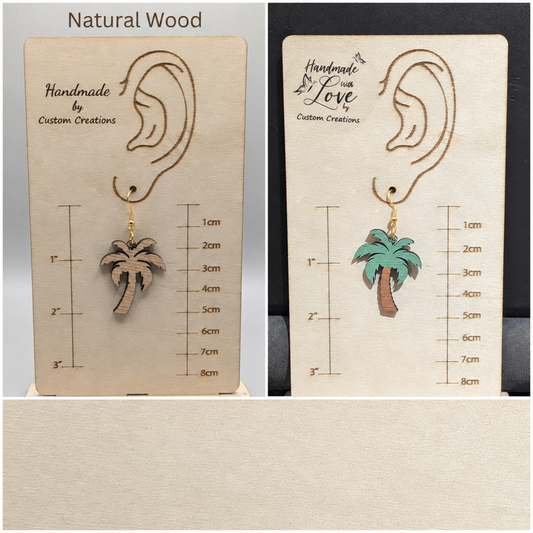 Palm tree earring with gold hook on both sides