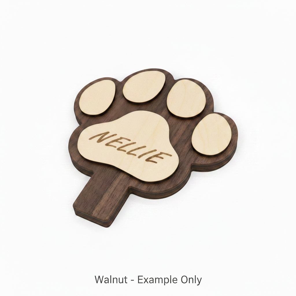 Paw Plaque - Walnut Example Only