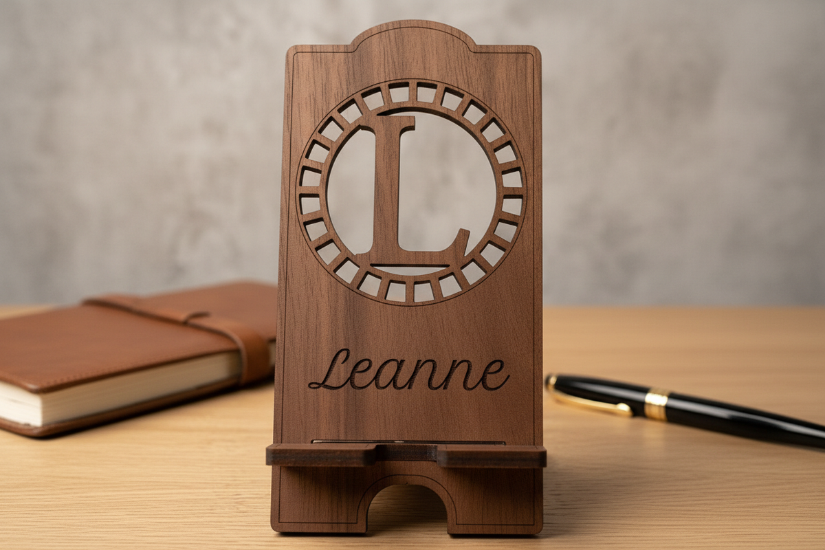Phone Stand Walnut – Front