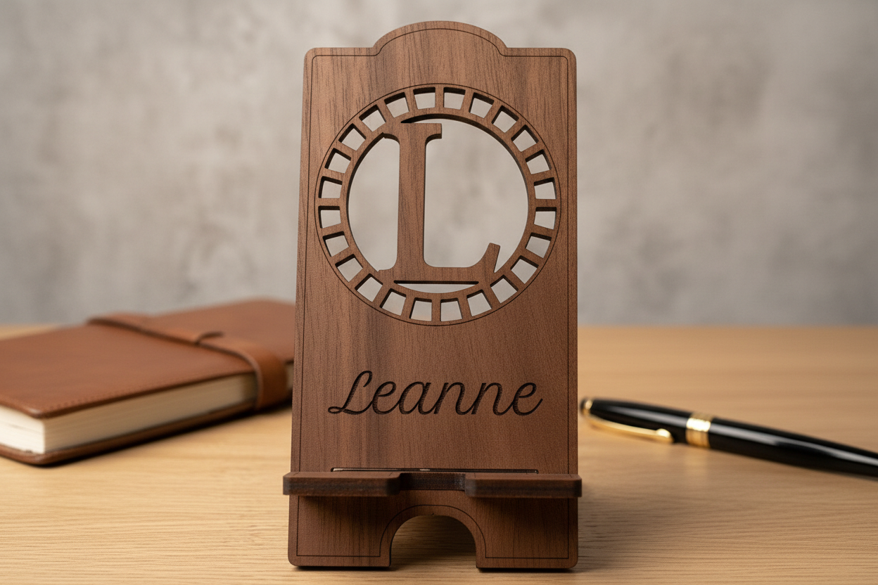 Phone Stand Walnut – Front